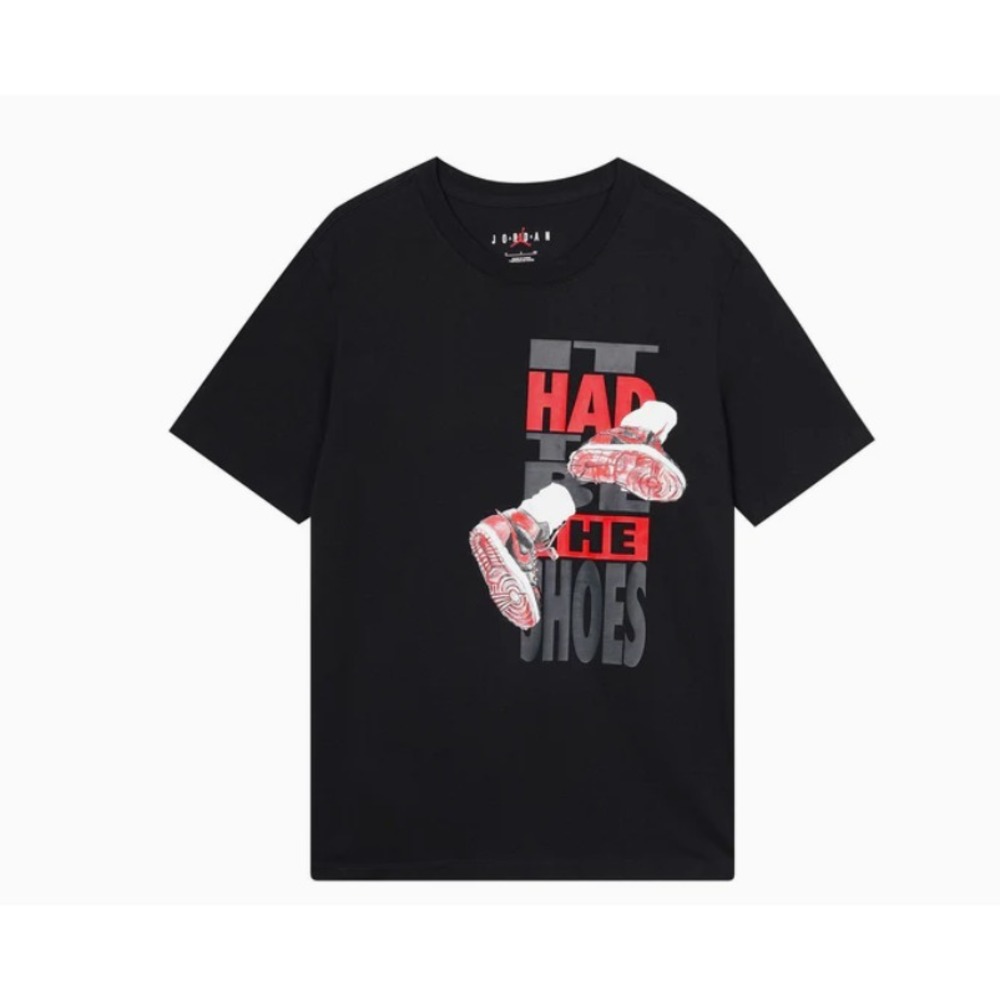 Nike Air Jordan The Shoes Printed T-Shirt Men M Black Athletic Sports Basketball
